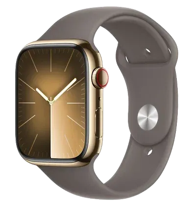 Apple Watch Series 9 41mm Gold Stainless Steel Case Clay Sport Band
