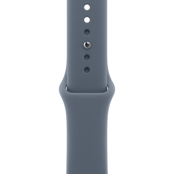 Apple Watch Series 11 46mm Aluminum Jet Black Case Anchor Blue Sport Band M/L